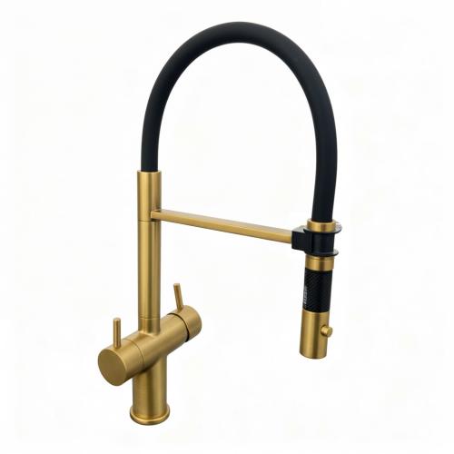 FORTUNE BARROW TRI-FLOW FILTERED KITCHEN SINK MIXER BRUSHED BRASS (5)
