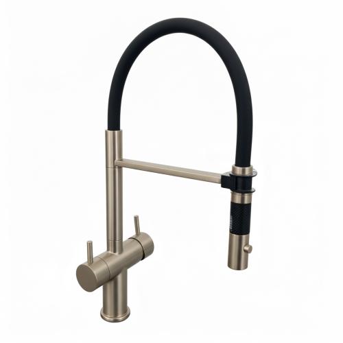 FORTUNE NORE TRI-FLOW FILTERED KITCHEN SINK MIXER NICKEL SPRAY HEAD