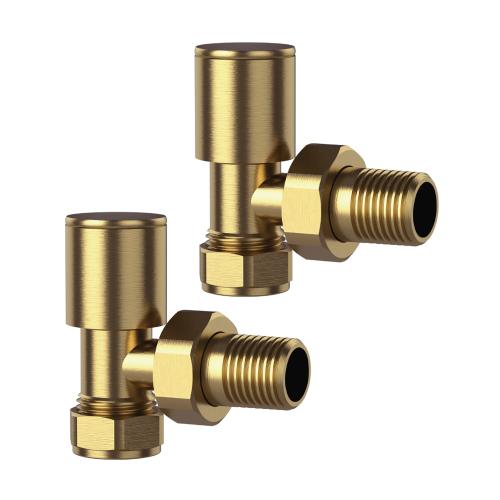 RADIATOR VALVE ANGLED BRUSHED BRASS (30)