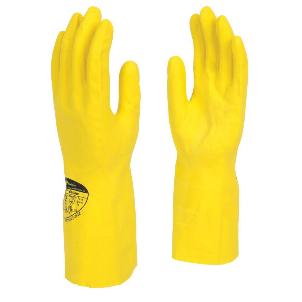 Polyco Pura Yellow Nitrile Flocklined Glove - Medium