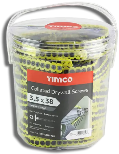 TIMCO Collated Coarse Thread Drywall Screw Black 3.5 x 38 TUB 1000