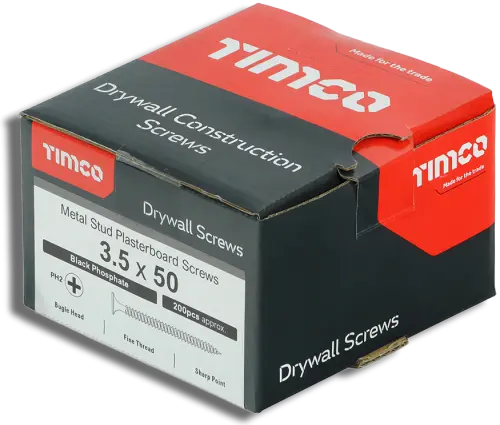 TIMCO Fine Thread Drywall Screw Dark Grey 3.5 x 50 PK 200