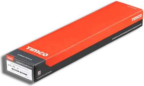 TIMCO Collated Coarse Thread Drywall Screw Black 4.2 x 75 PK 500