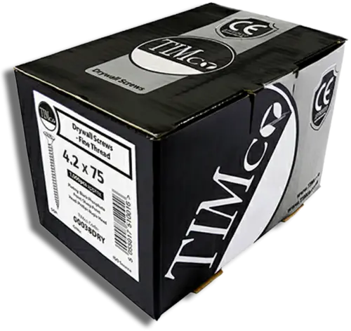 TIMCO Fine Thread Drywall Screw Dark Grey 4.2 x 75 PK 200