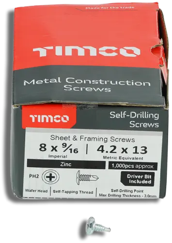 TIMCO S/Drilling Wafer Head Drywall Screw ZP 4.2 x 13mm PK1000 (8120001) - EpicCentre Supply Ltd
