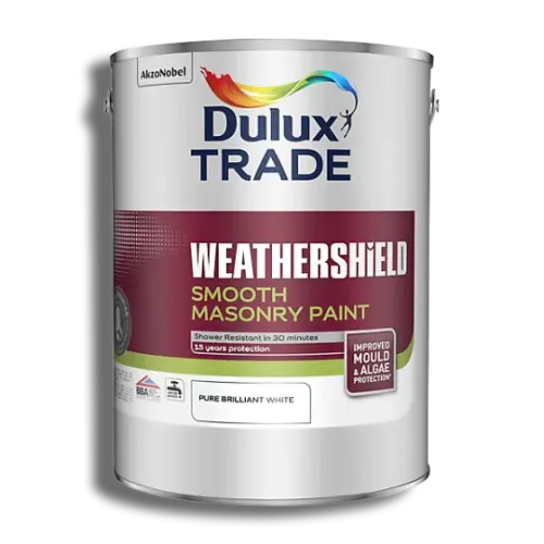 Dulux Trade Weathershield
Smooth Masonry Paint Pure
Brilliant White 5L