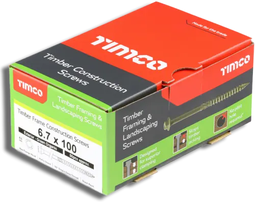 TIMCO Timber Frame Screw HEX Green 6.7mm x 100mm PK50