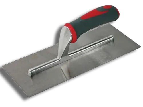 Faithfull Notched Trowel V 3mm Soft Grip Handle 11 x 4.1/2in