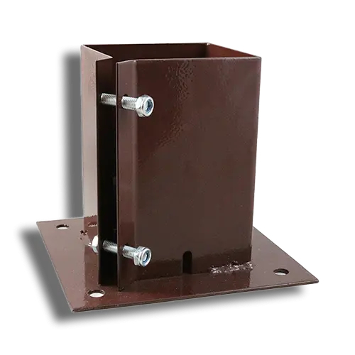 Powa Post 100 x 100mm Bolt Down Shoe(Twin Bolt) Oxide Red