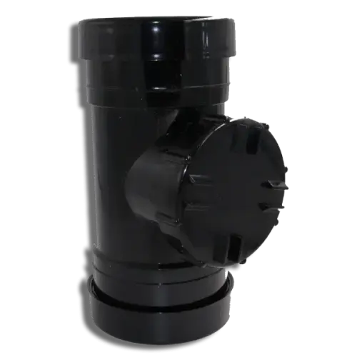 110mm Black Pusfit Soil Double Socket Access Pipe