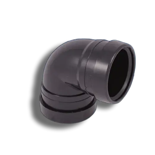 110mm Black Pushfit Soil Double Socket Bend 90'