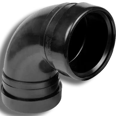 110mm Black Pushfit Soil Double Socket Bend 92.5'