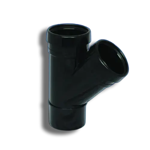 110mm Black Pushfit Soil Double Socket Branch 135'