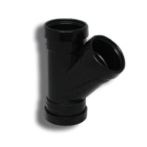 110mm Black Pushfit Soil Triple Socket Branch 135'