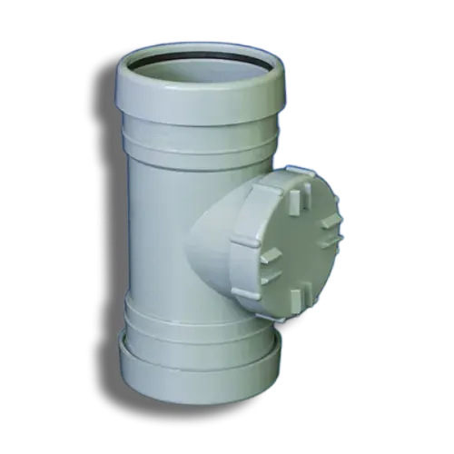 110mm Grey Pushfit Soil Double Socket Access Pipe