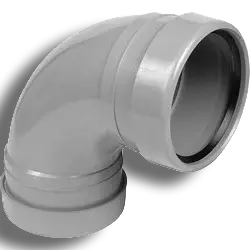 110mm Grey Pushfit Soil Double Socket Bend 92.5'