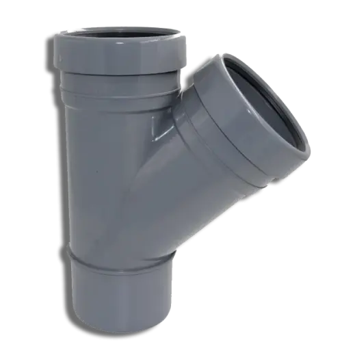 110mm Grey Pushfit Soil Double Socket Branch 135'