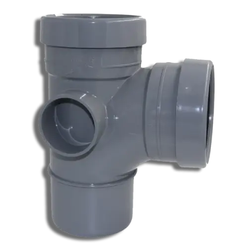 110mm Grey Pushfit Soil Double Socket Branch 92.5'
