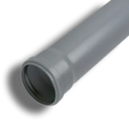 110mm Grey Pushfit Soil Single Socket Pipe 3m