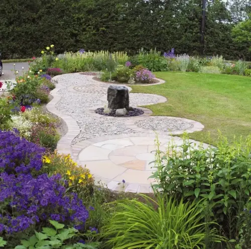 Global Stone Premium Sandstone Circles Buff Brown