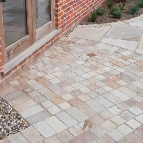 Global Stone Sandstone Pathway Setts Mint 500/11.25M2/150 x 150 x 25-40