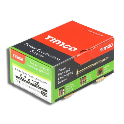6.7mm x 125mm PK50 TIMCO Timber Frame Screw HEX Green