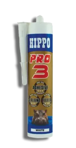 White Hippo Pro 3 Adhesive Sealant&Filler Tube 290ml