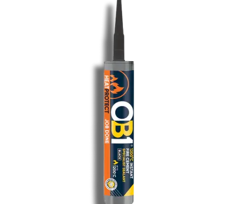 OB1 Heat & Fire Cement Sealant Black 290ml