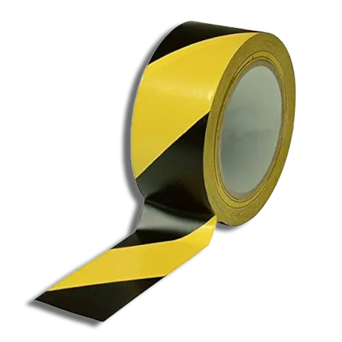 PVC Hazard Tape Yellow & Black 50mm x 33m