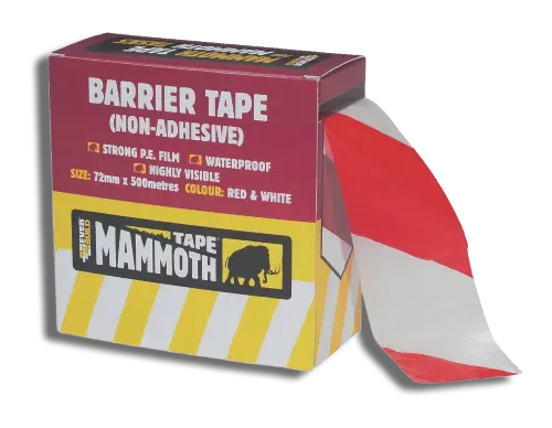Everbuild Barrier Tape Red & White 72mm x 500m