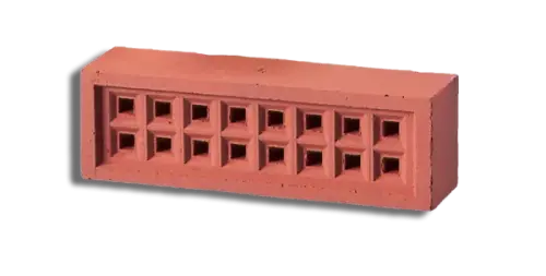 215mm x 65mm Square Hole Clay Airbrick Red