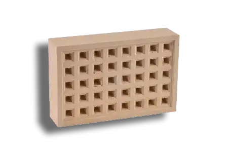 215 x 140mm Square Hole Clay Airbrick Buff