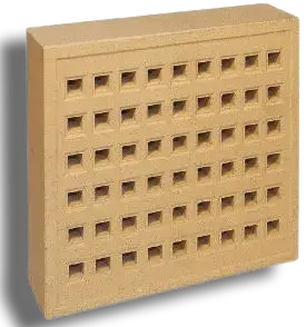 215 x 215mm Square Hole Clay Airbrick Buff