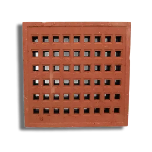 215mm x 215mm Square Hole Clay Airbrick Red