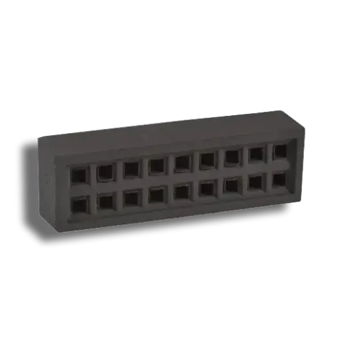 215mm x 65mm Square Hole Clay Airbrick Blue/Black