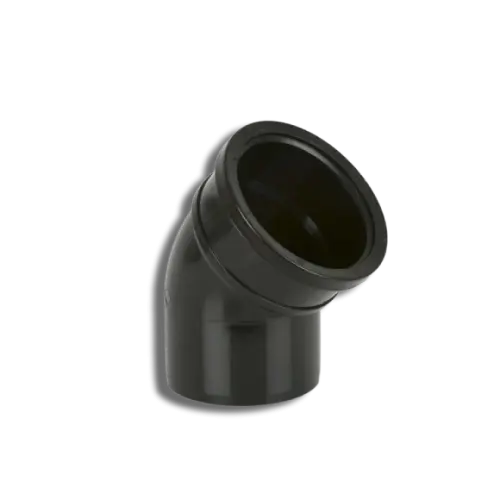 110mm Black Solvent Soil Single Socket Bend 135°