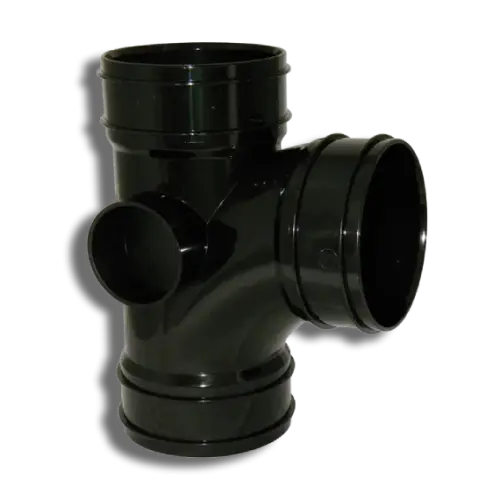 110mm Black Solvent Soil Triple Socket Branch 92.5°