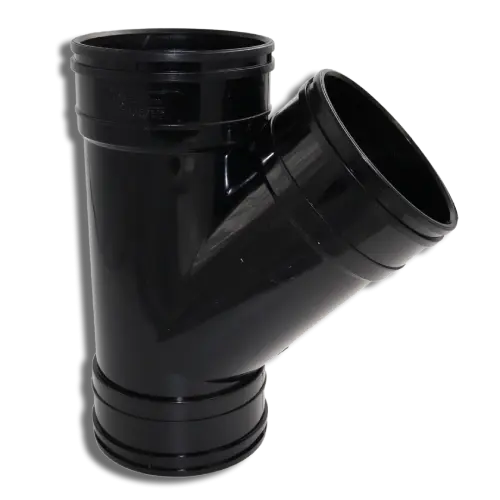 110mm Black Solvent Soil Triple Socket Branch 135°