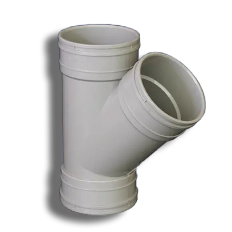 110mm Grey Solvent Soil Triple Socket Branch 135°