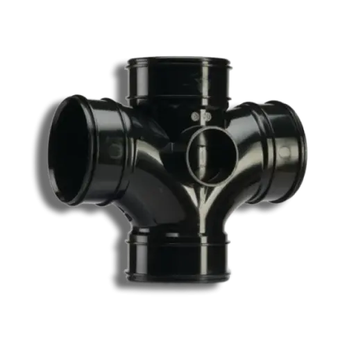 110mm Black Solvent Soil Black Double Branch 92.5°