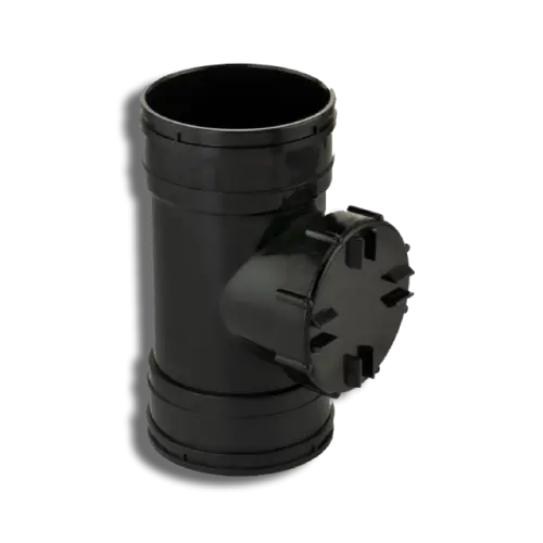 110mm Black Solvent Soil Double Socket Access Pipe