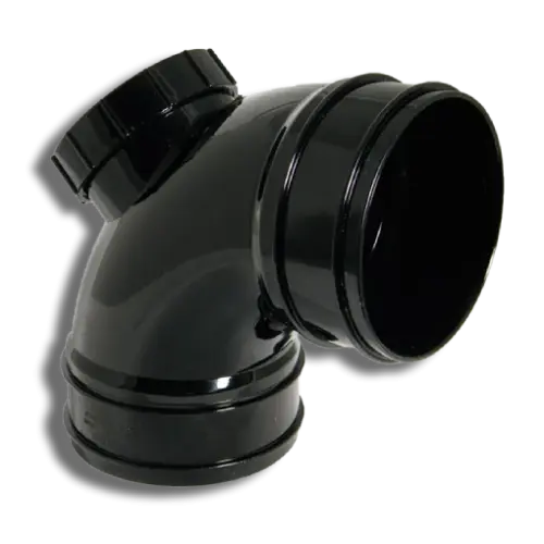 110mm Black Solvent Soil Double Socket Access Bend 92.5°