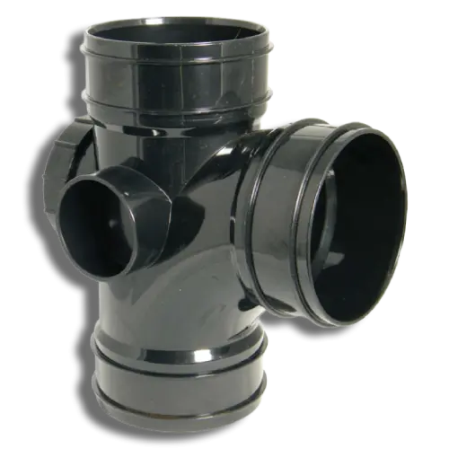 110mm Black Solvent Soil Triple Socket Access Branch 92.5°