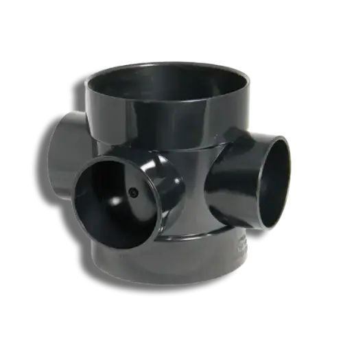 110mm Black Solvent Soil Three Way Boss Pipe Connector