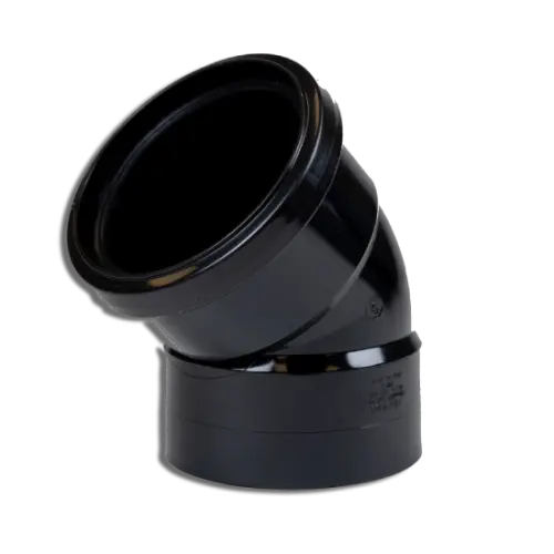 FloPlast Solvent Soil Offset Bend 135' Socket/Spigot Black 110mm