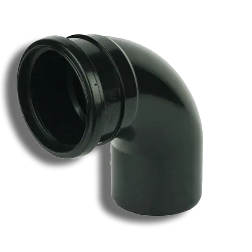 FloPlast Pushfit Soil Bend Socket/Spigot Black 92.5' 110mm