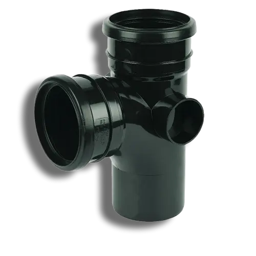 FloPlast Pushfit Soil Branch 92.5' Black 110mm