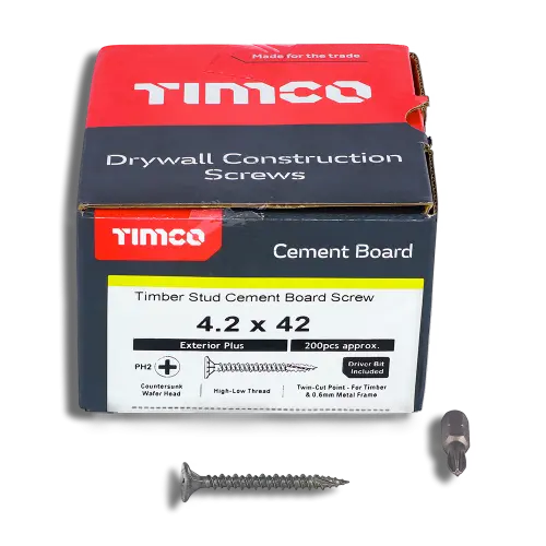 TIMCO Cement Board Screws PH Twin Cut Exterior Plus Grey 4.2mm (8011003M) - EpicCentre Supply Ltd