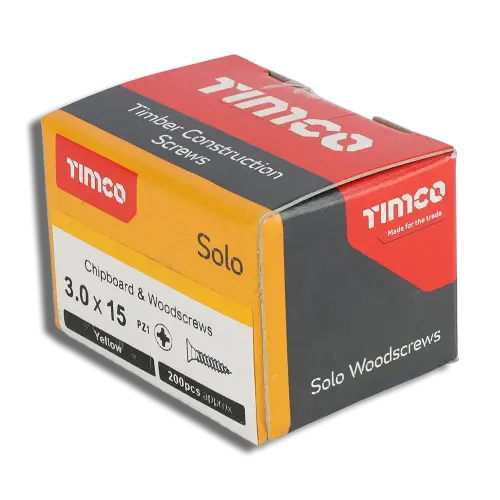 Timco Solo Chipboard & Woodscrews PZ Double Countersunk Yellow 3.0mm