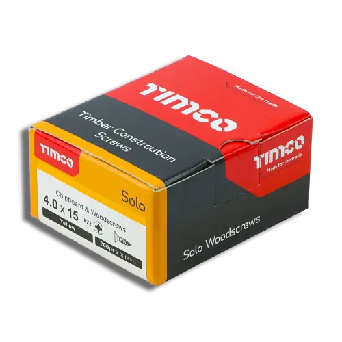 Solo Chipboard & Woodscrews PZ Double Countersunk Yellow 4.0mm
